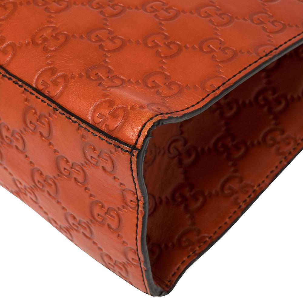 Gucci Orange Guccissima Leather Large Emily Chain Shoulder Bag 5