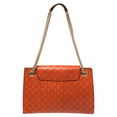 Gucci Orange Guccissima Leather Large Emily Chain Shoulder Bag