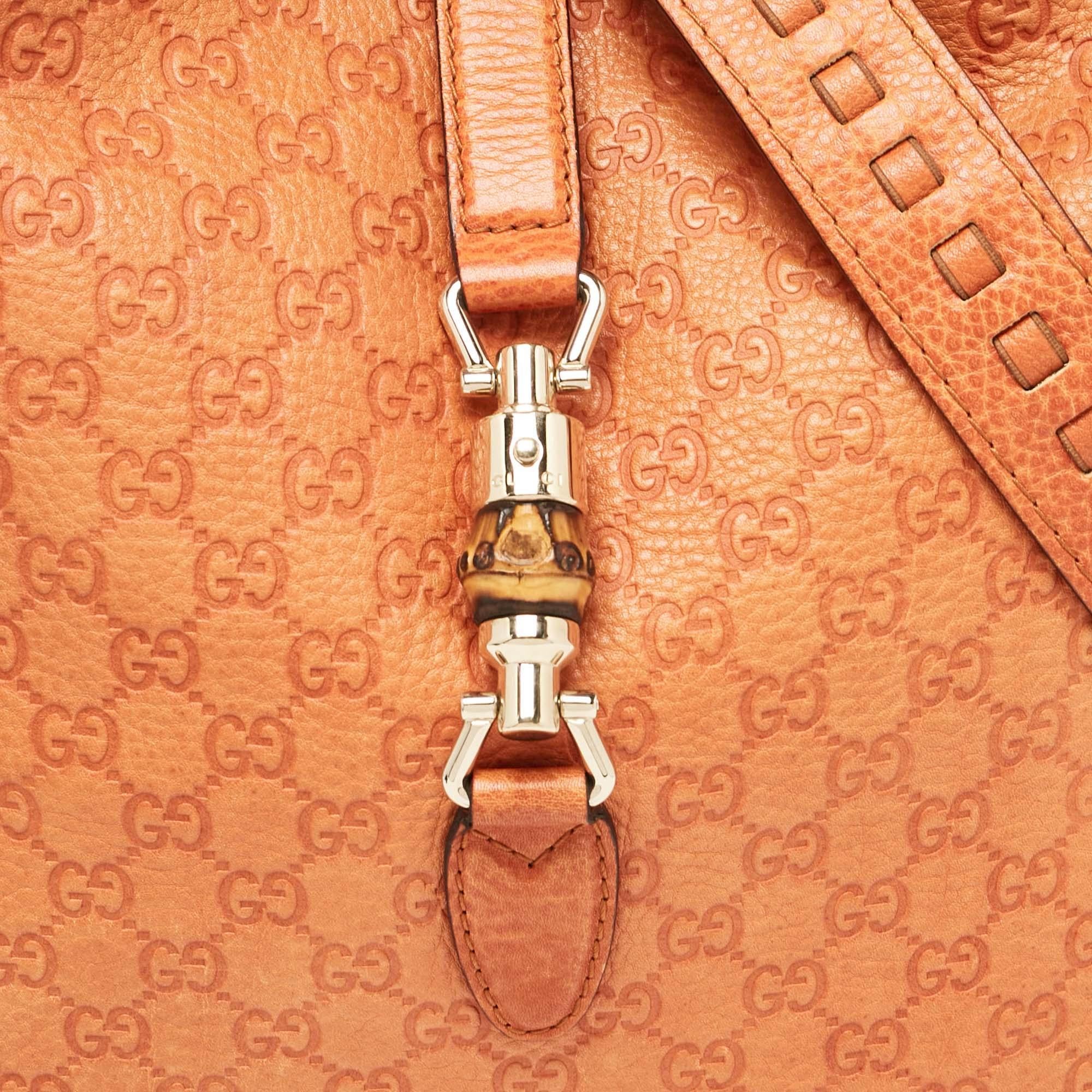 Gucci Orange Guccissima Leather Large New Jackie Shoulder Bag 1