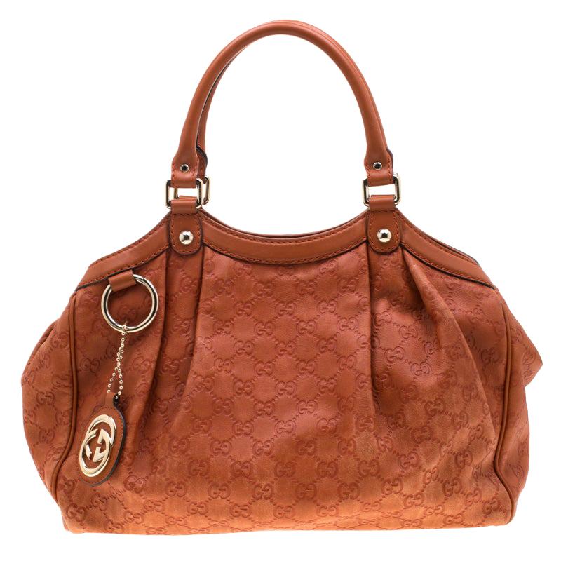 Gucci Orange Guccissima Leather Medium Sukey Tote