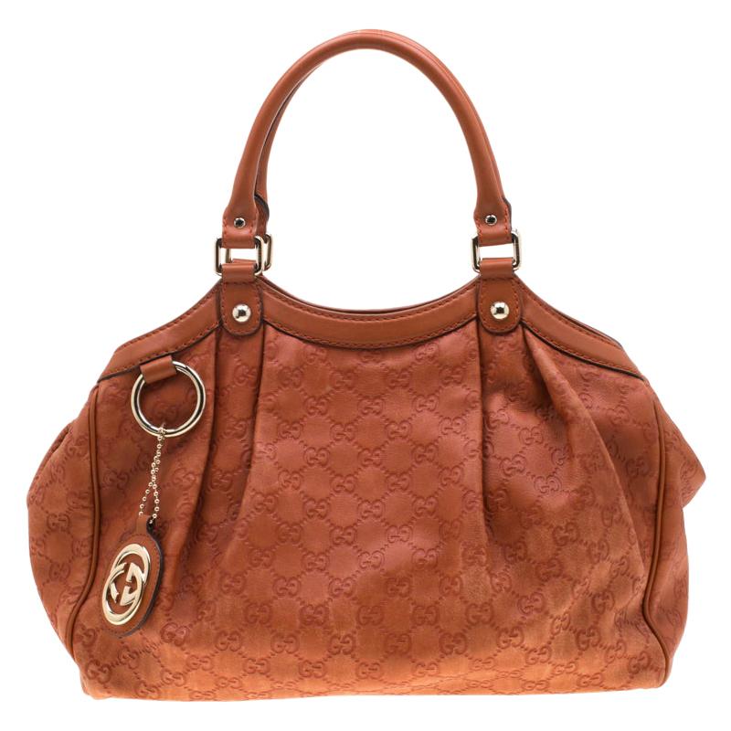 Gucci Orange Guccissima Leather Medium Sukey Tote For Sale at 1stDibs