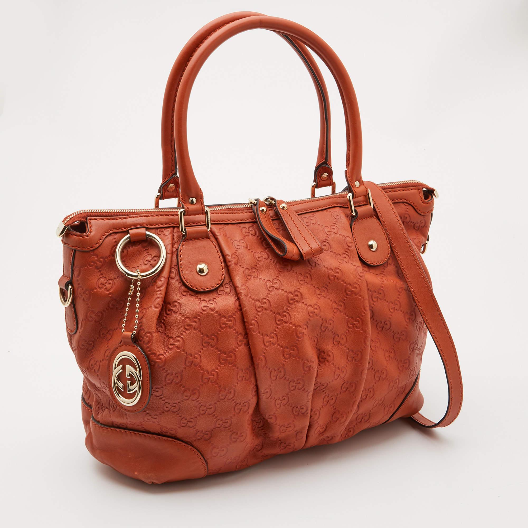 Women's Gucci Orange Guccissima Leather Sukey Tote