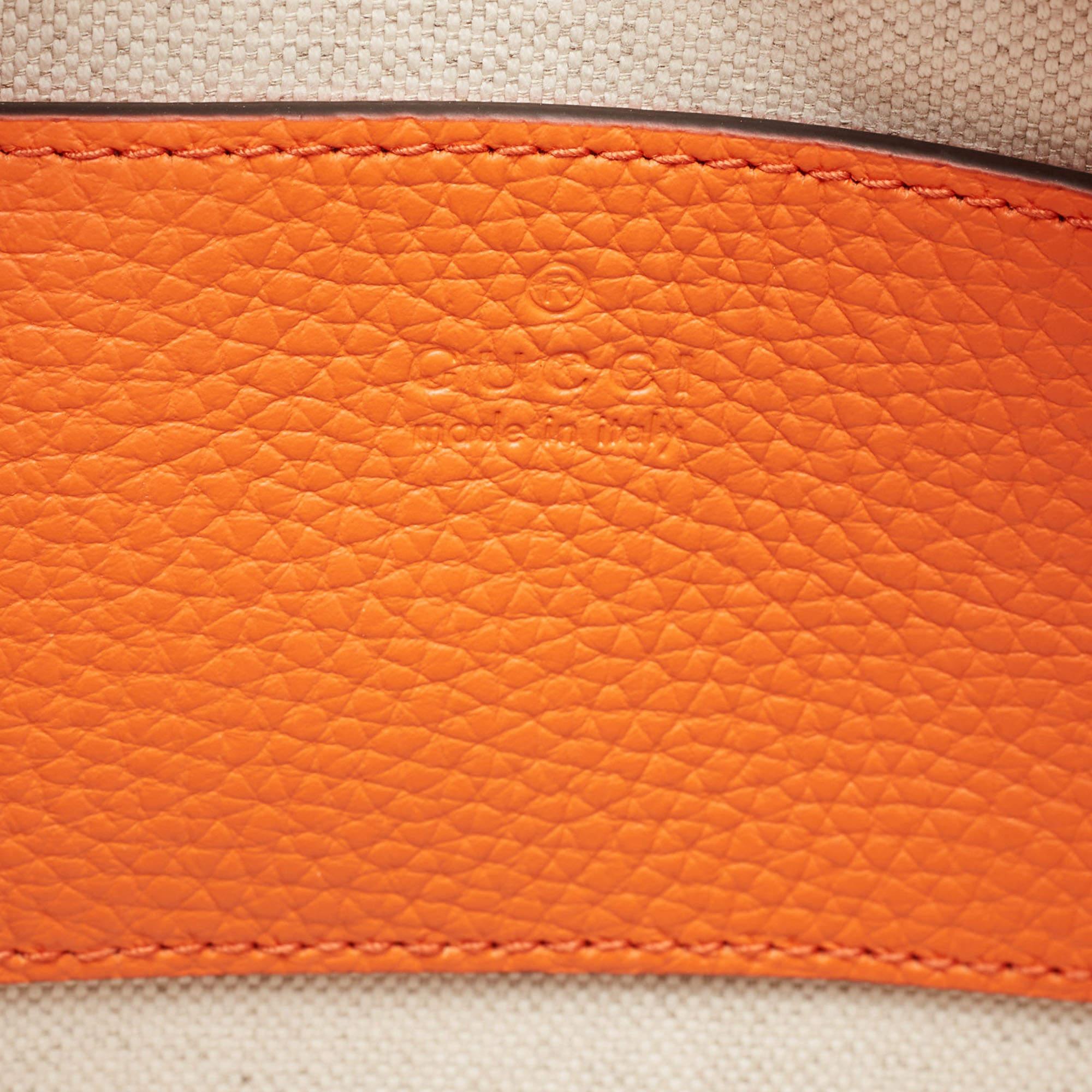 Gucci Orange Jumbo GG Leather Mini Duffle Bag 7