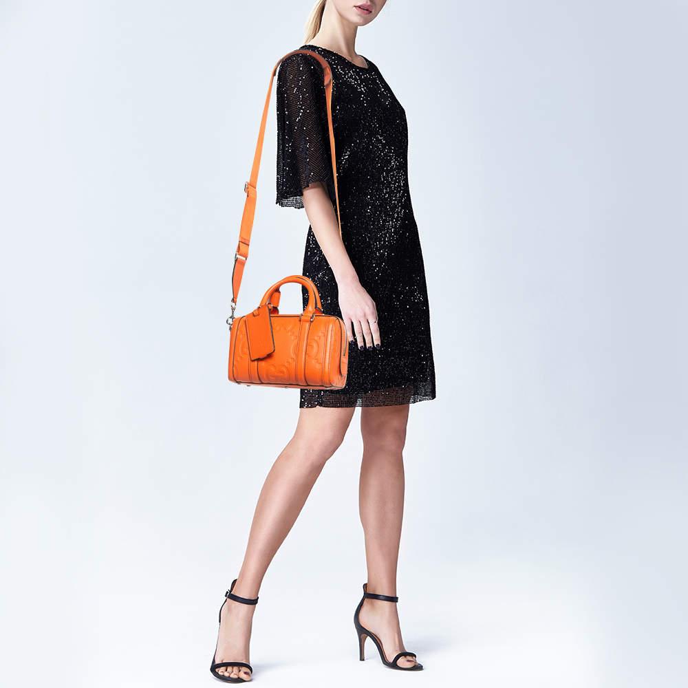 Gucci Orange Jumbo GG Leather Mini Duffle Bag In New Condition In Dubai, Al Qouz 2