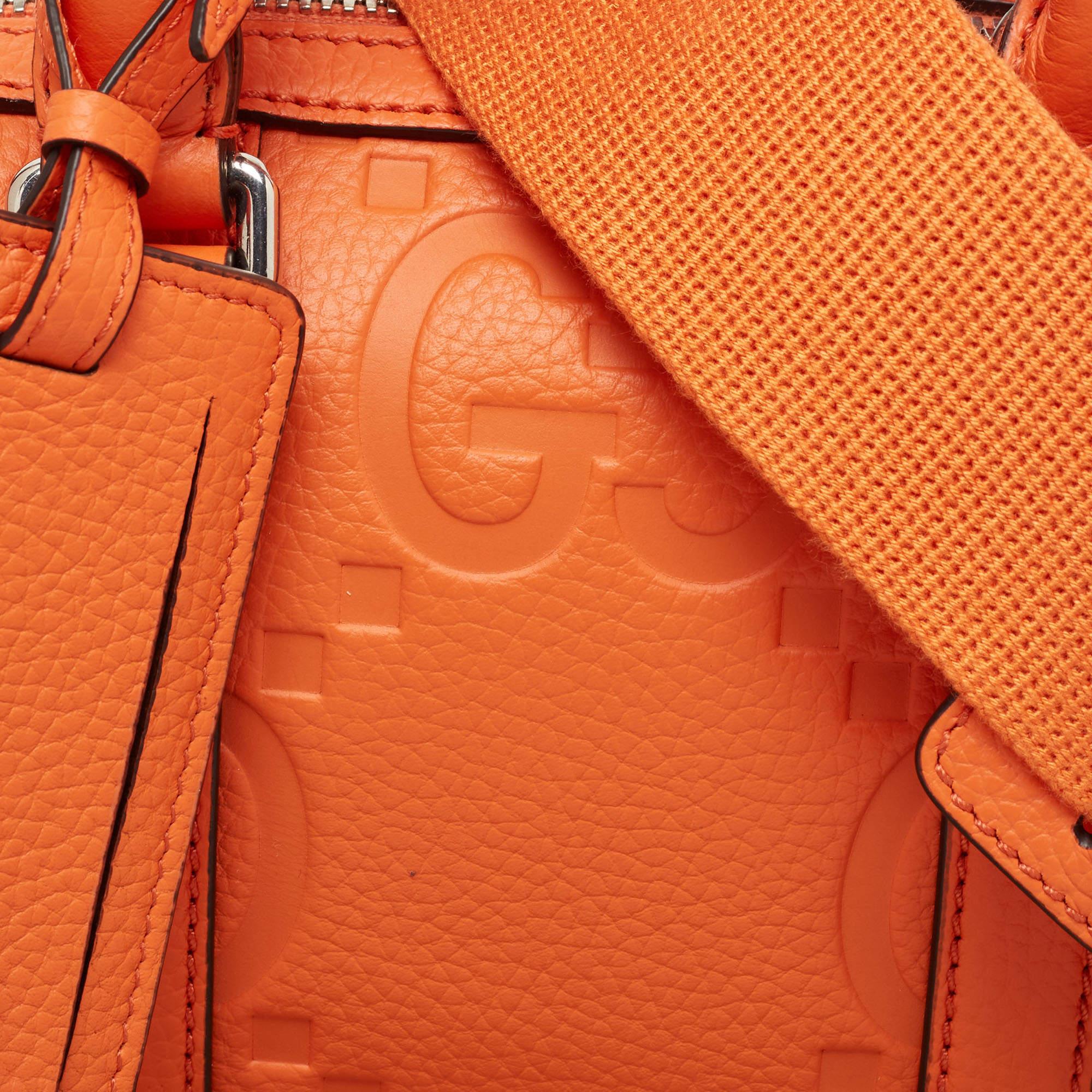 Gucci Orange Jumbo GG Leather Mini Duffle Bag 2