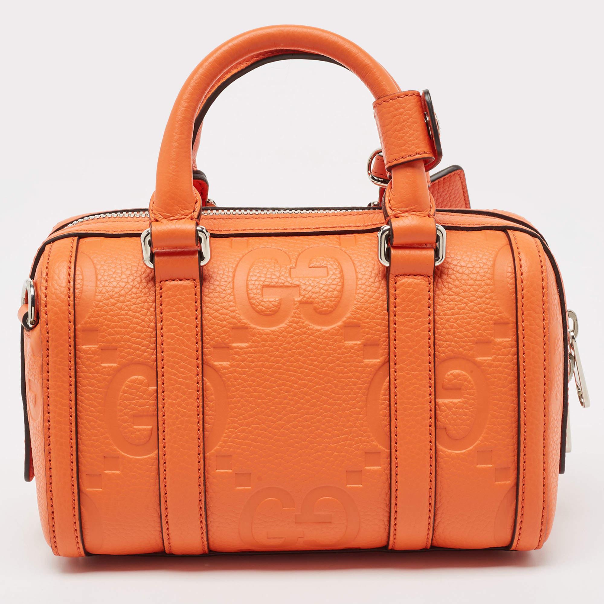 Gucci Orange Jumbo GG Leather Mini Duffle Bag 3