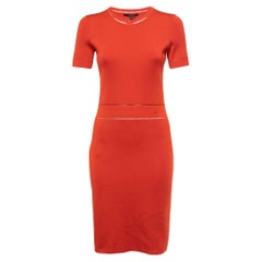 Gucci Orange Knit Crew Neck Short Dress M