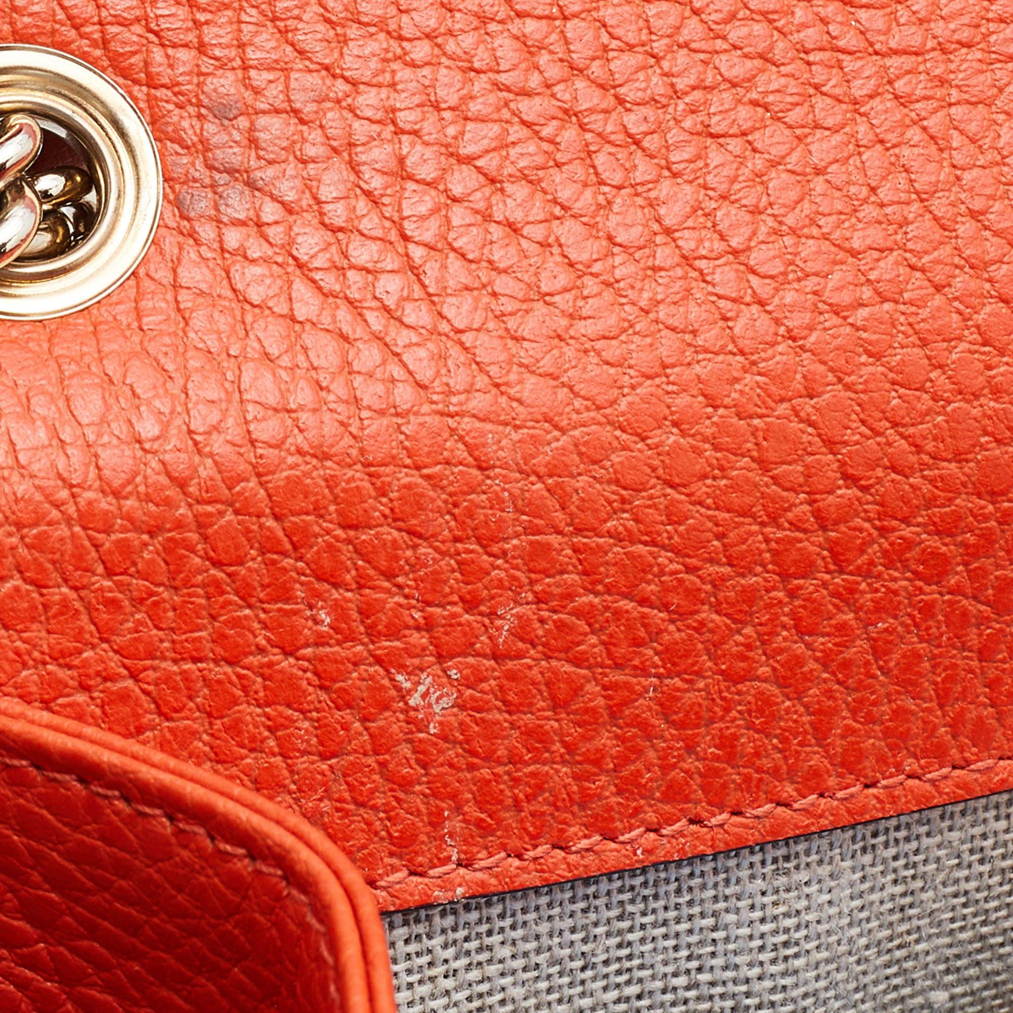 Gucci Orange Leather Dollar Interlocking G Crossbody Bag 8