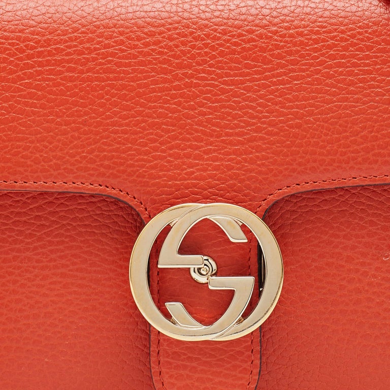 Gucci Black Patent Leather Interlocking Medium Shoulder Bag Gucci