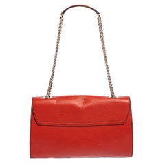 Gucci Orange Leather Medium Emily Chain Shoulder Bag