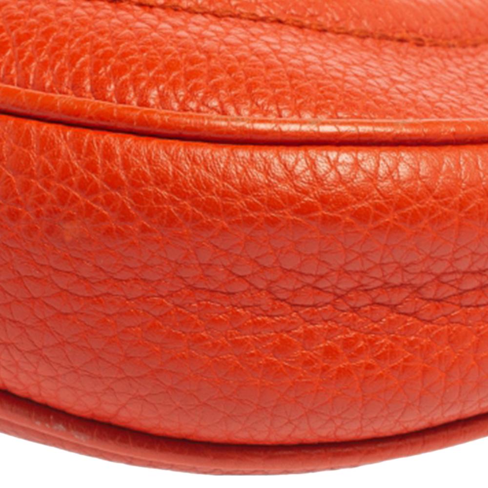 Women's Gucci Orange Leather Mini Soho Disco Chain Crossbody Bag