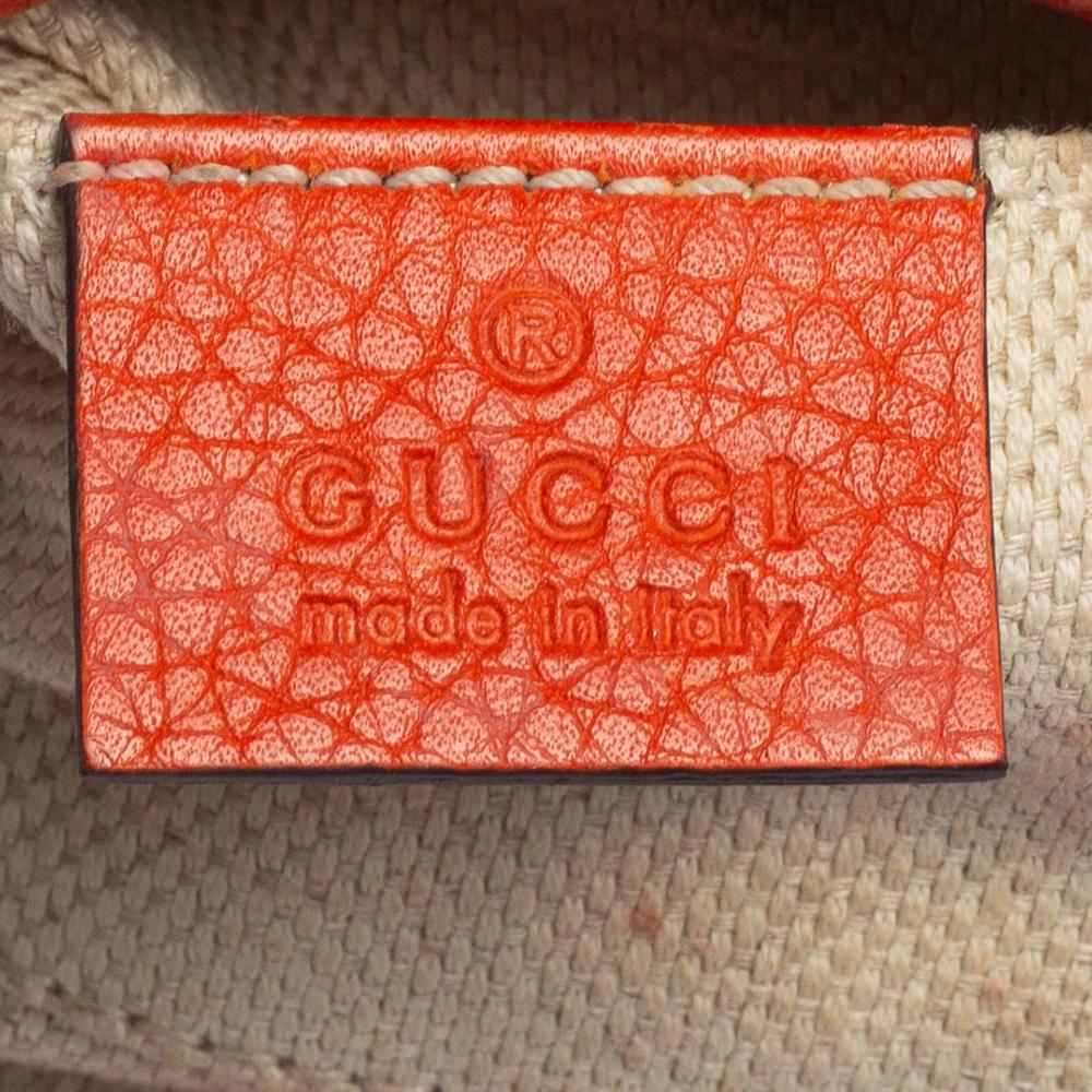 Gucci Orange Leather Mini Soho Disco Chain Crossbody Bag 3