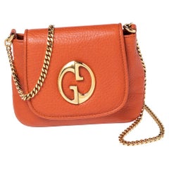 Gucci Orange Leather Small 1973 Chain Crossbody Bag