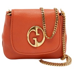 Gucci Orange Leather Small 1973 Chain Crossbody Bag