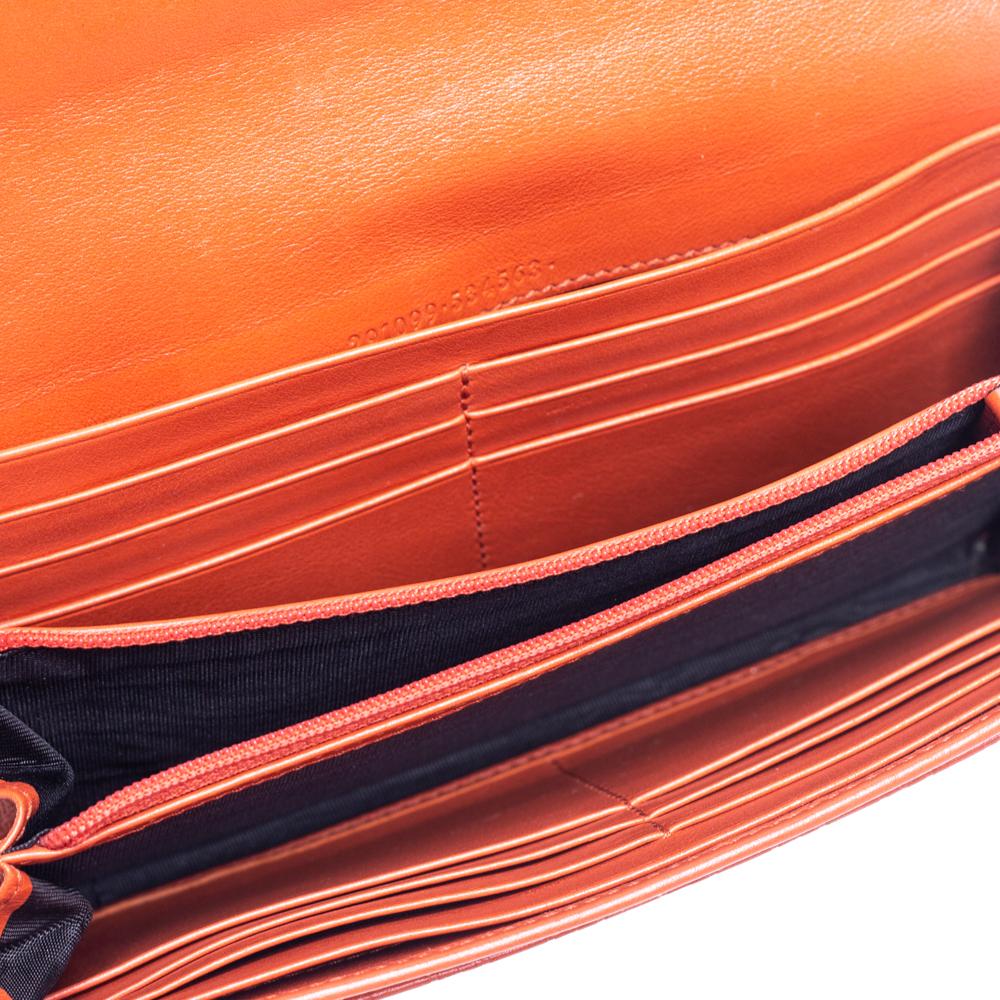 Women's Gucci Orange Microguccissima Leather Continental Wallet