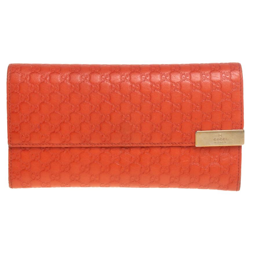 Gucci Orange Microguccissima Leather Continental Wallet