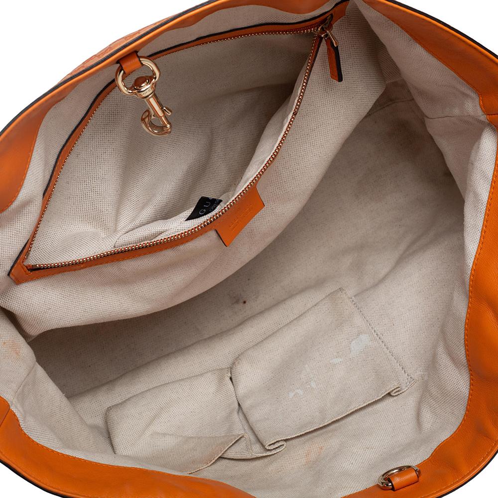 Gucci Orange Microguccissima Leather Medium Nice Tote 2