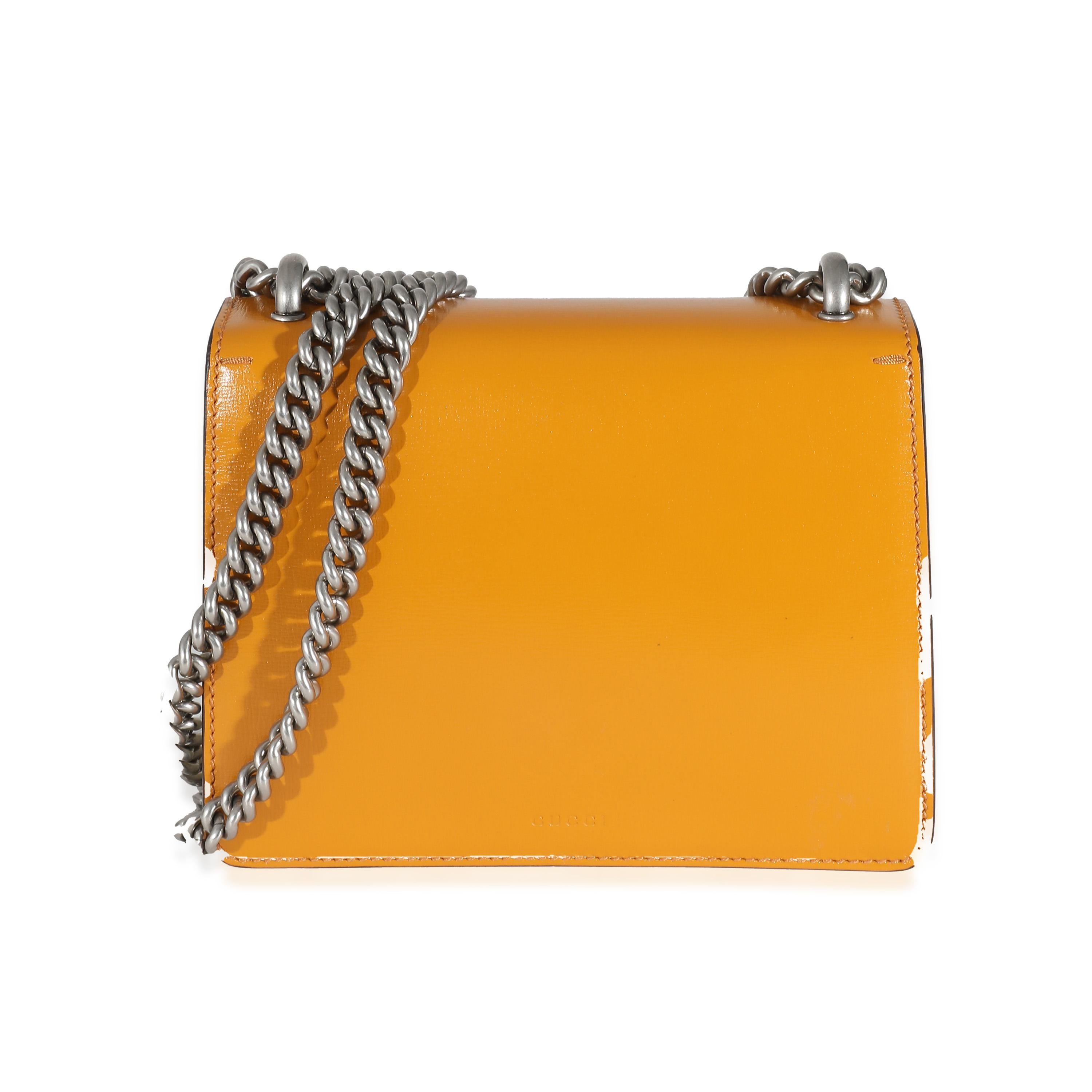 Gucci Naranja Azul Marino Crema Piel Tricolor Esmalte Mini Dionysus en venta 3