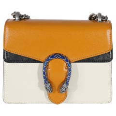 Gucci Naranja Azul Marino Crema Piel Tricolor Esmalte Mini Dionysus
