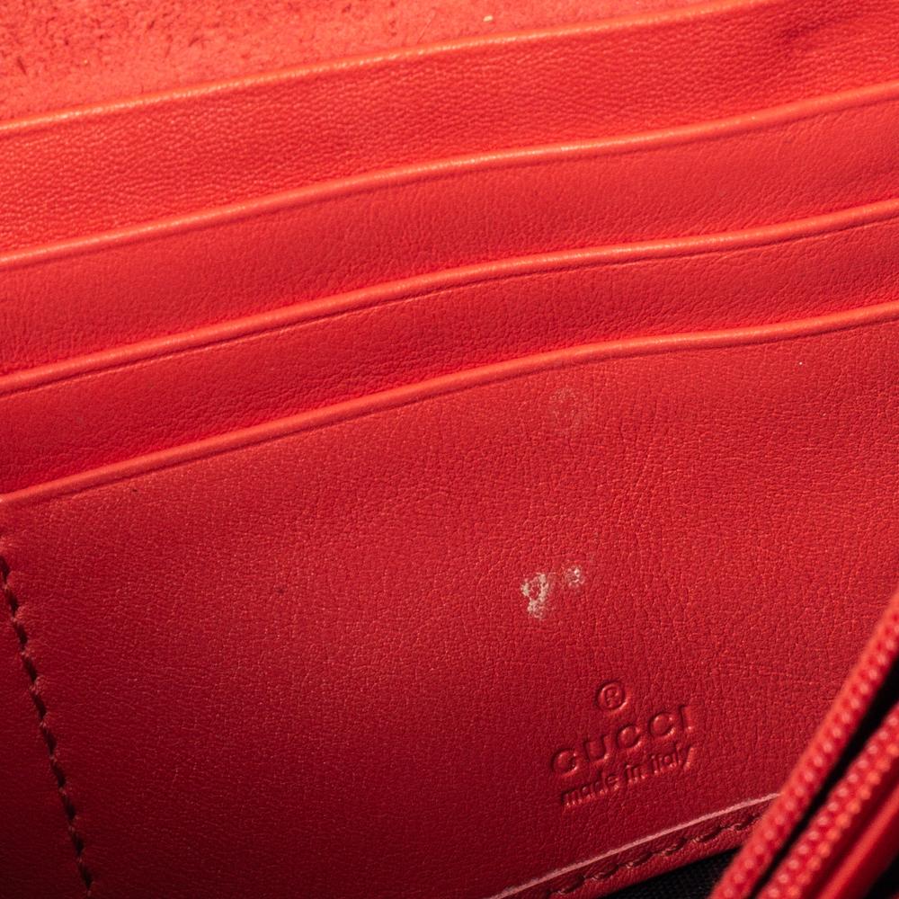 Gucci Orange Patent Leather Horsebit Continental Wallet 1