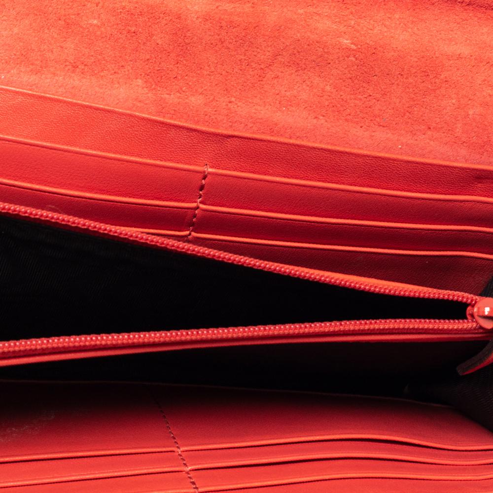 Gucci Orange Patent Leather Horsebit Continental Wallet 2