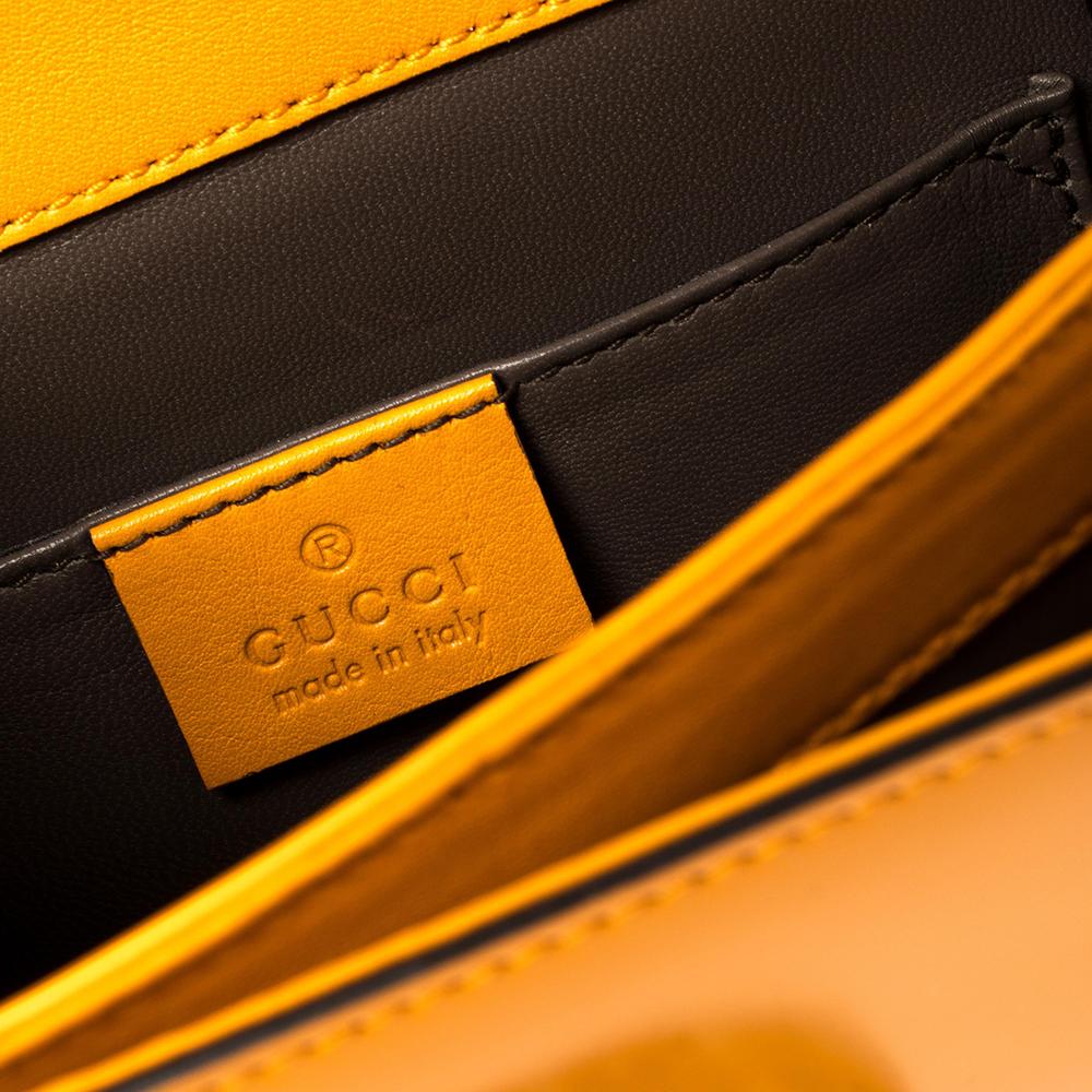 Women's Gucci Orange Patent Leather Interlocking G Shoulder Bag