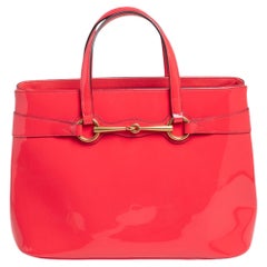 Gucci Orange Patent Leather Medium Bright Bit Tote