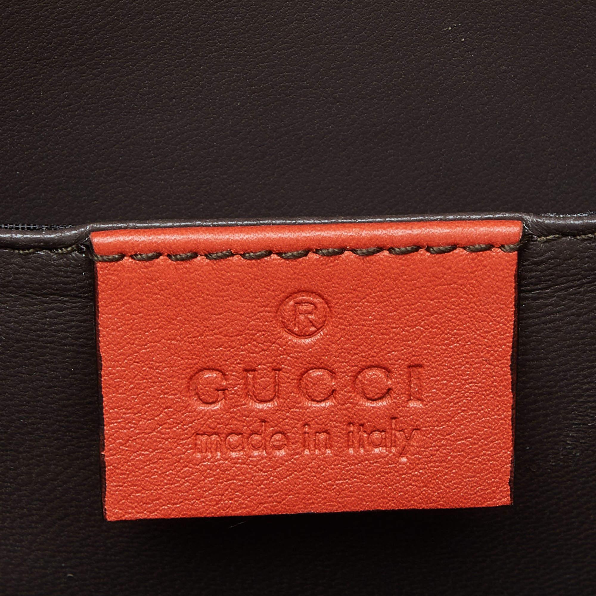 Gucci Orange Patent Leather Small Interlocking G Crossbody Bag For Sale 1