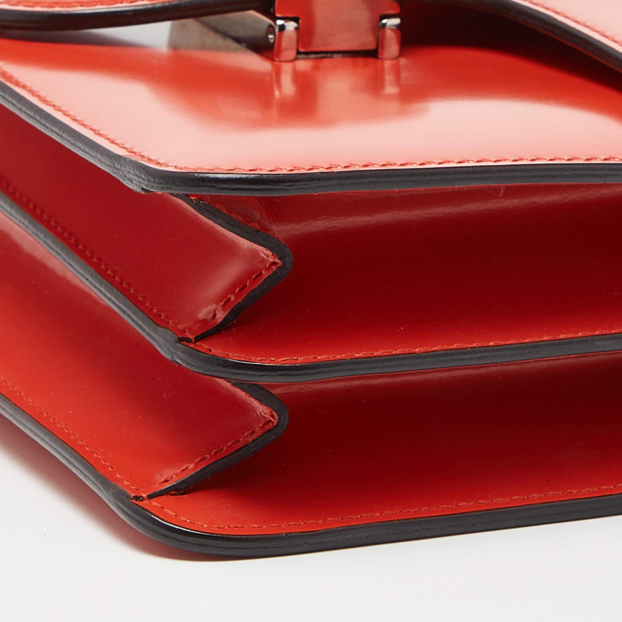 Gucci Orange Patent Leather Small Interlocking G Crossbody Bag For Sale 3