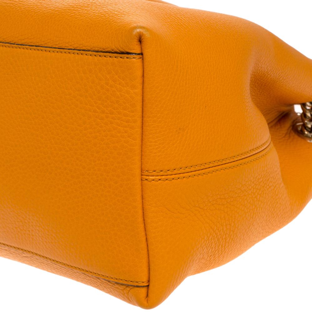 Gucci Orange Pebbled Leather Medium Soho Tote 6