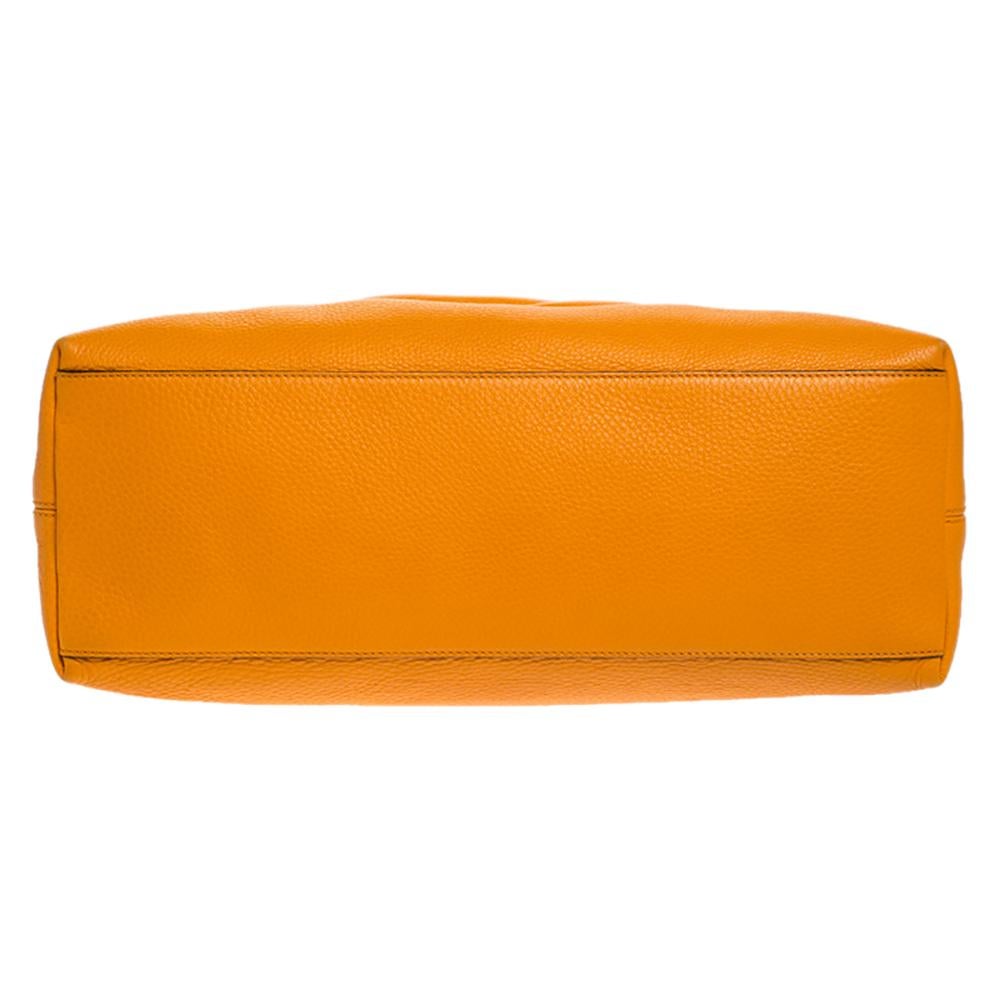 Gucci Orange Pebbled Leather Medium Soho Tote 7