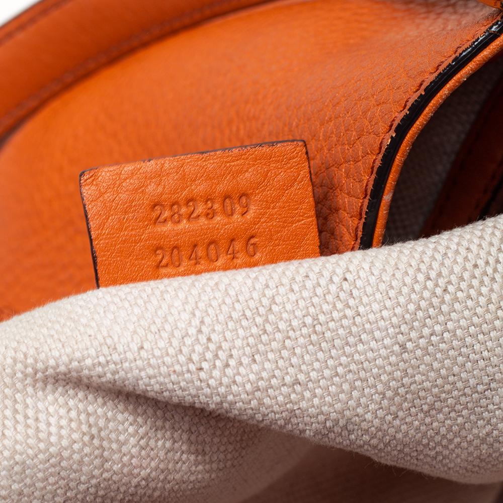 Gucci Orange Pebbled Leather Medium Soho Tote 4