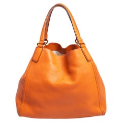 Gucci Orange Pebbled Leather Medium Soho Tote