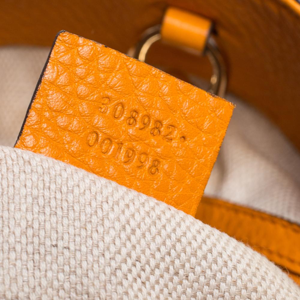 Gucci Orange Pebbled Leather Medium Soho Tote 3