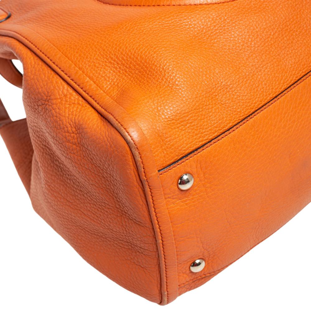 Gucci Orange Pebbled Leather Medium Soho Tote 1