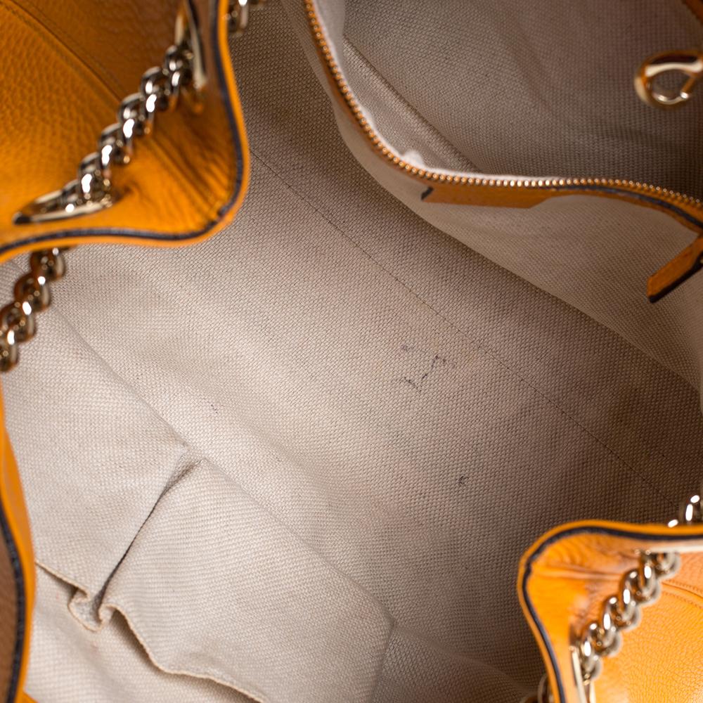 Gucci Orange Pebbled Leather Medium Soho Tote 5