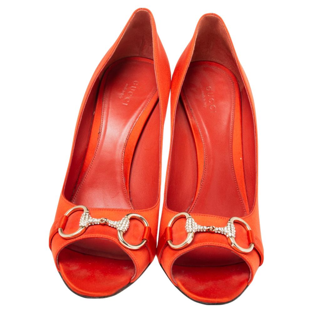 orange satin heels