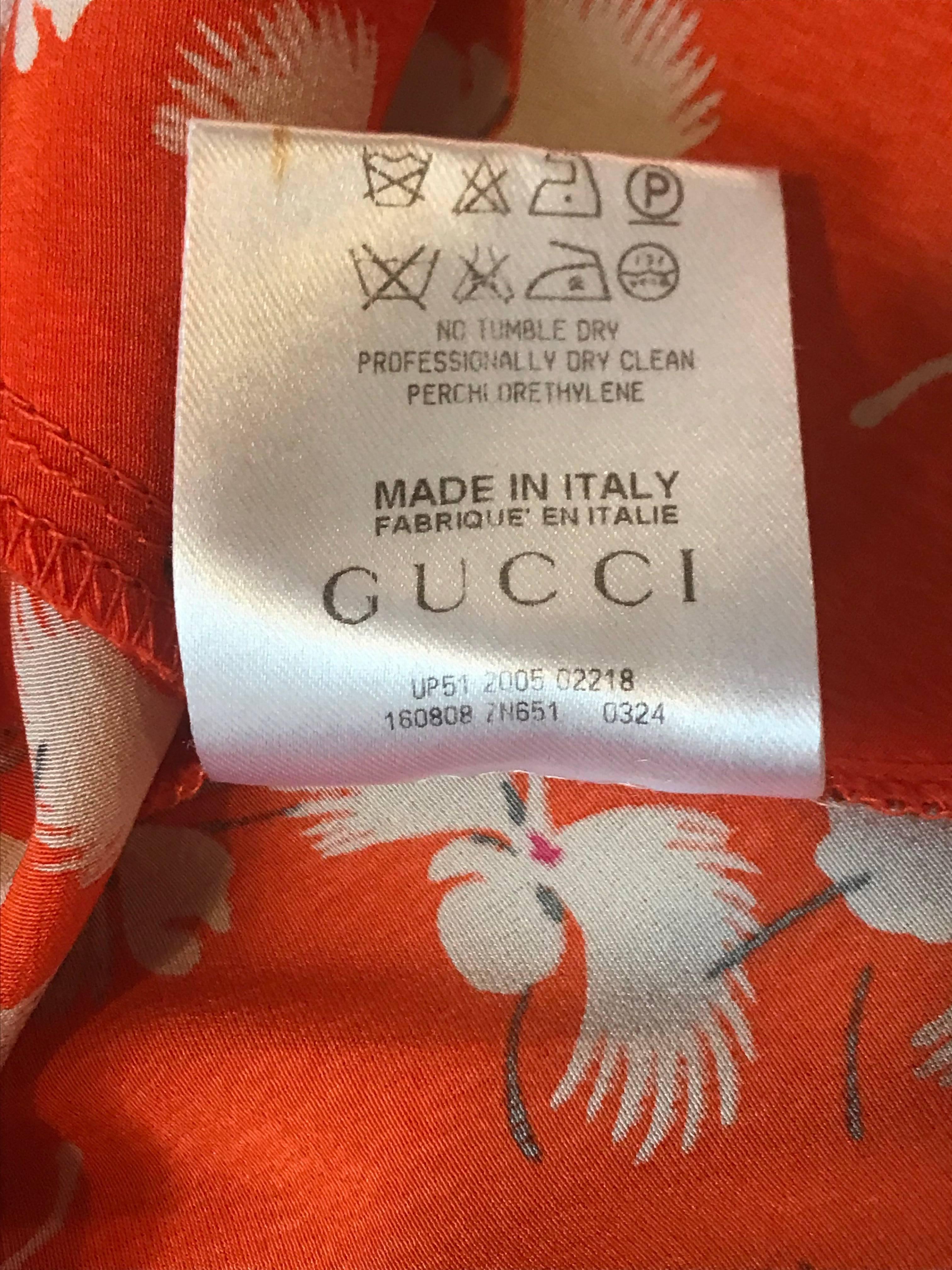 Gucci Orange Silk Floral Skirt Top and Belt Set  2