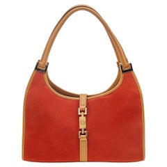 Gucci - Sac Hobo Jackie O en daim et cuir orange