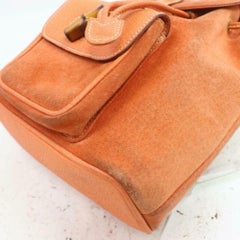 Gucci Orange Suede Bamboo Mini Backpack 855719