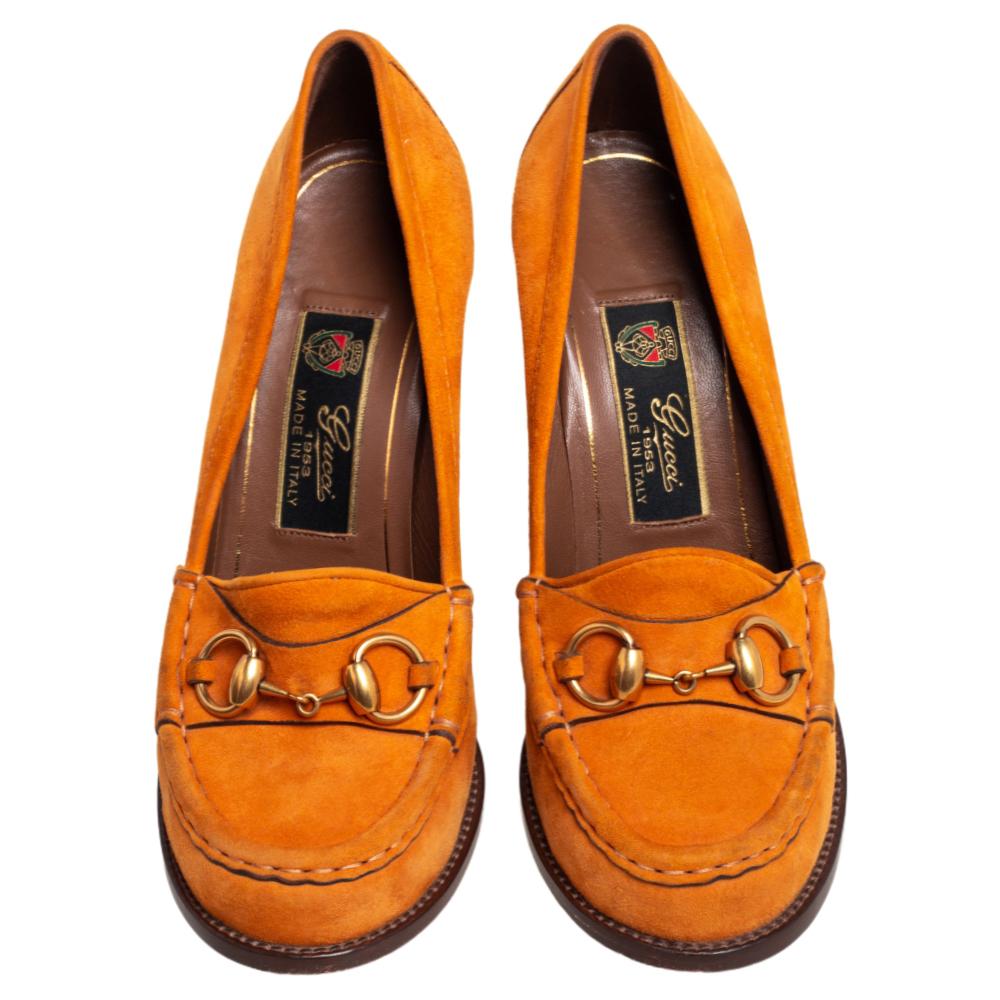 gucci orange loafers