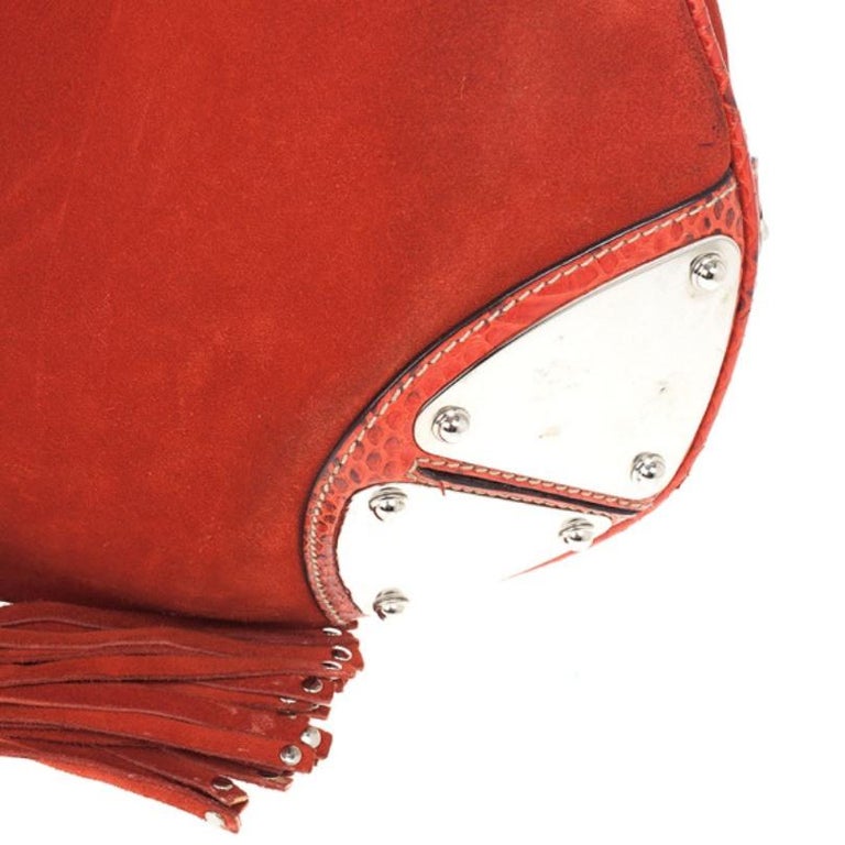 Gucci Orange Suede Medium Babouska Indy Bag For Sale at 1stDibs