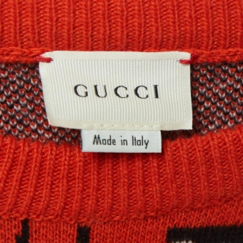 Pull en laine intarsia tigre orange de Gucci (10 ans) Excellent état - En vente à Dubai, Al Qouz 2