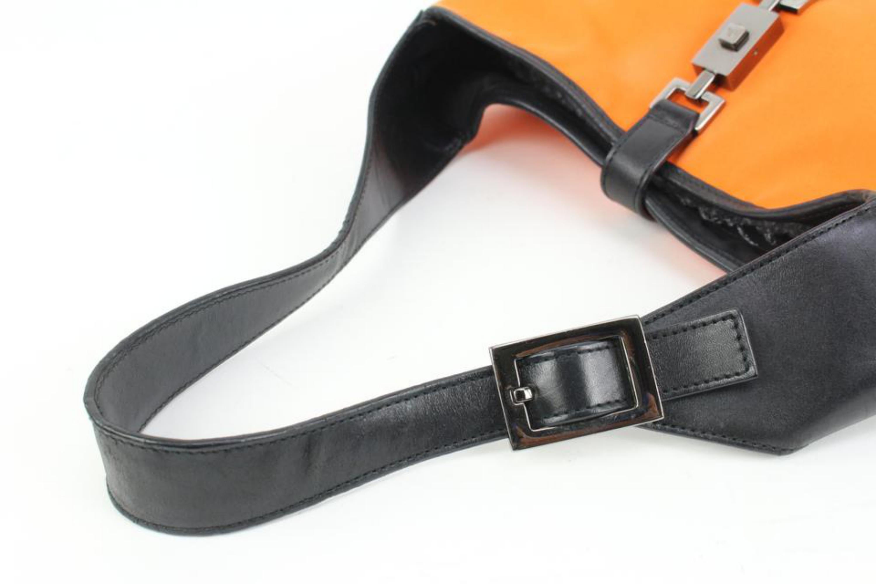 Gucci Orange x Black Jackie-O Hobo Bag 76g328s en vente 2