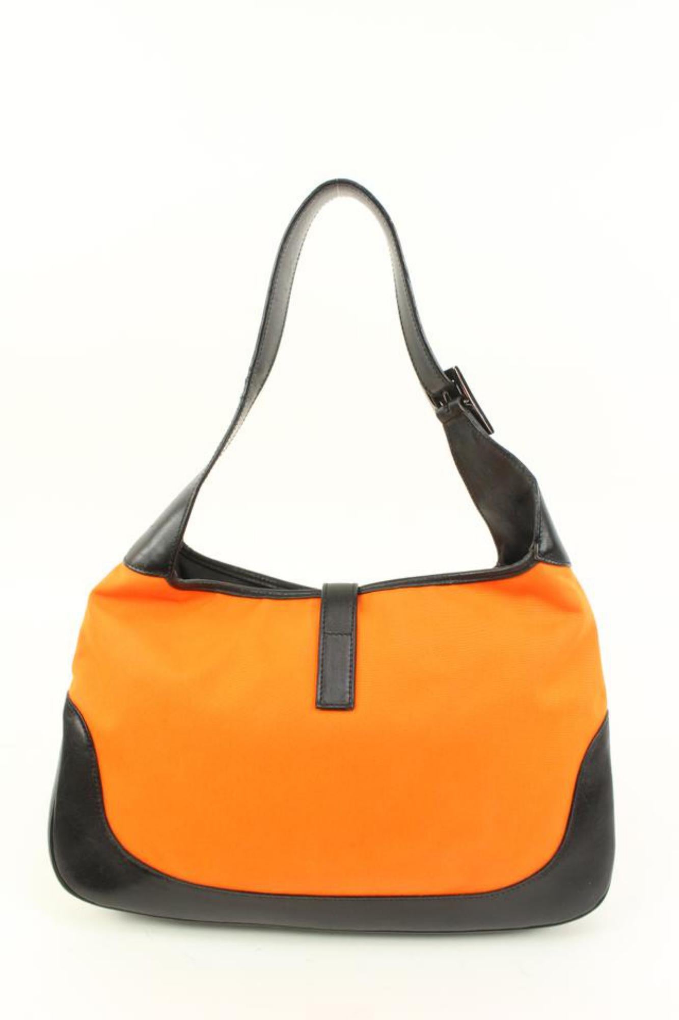 Gucci Orange x Black Jackie-O Hobo Bag 76g328s en vente 3