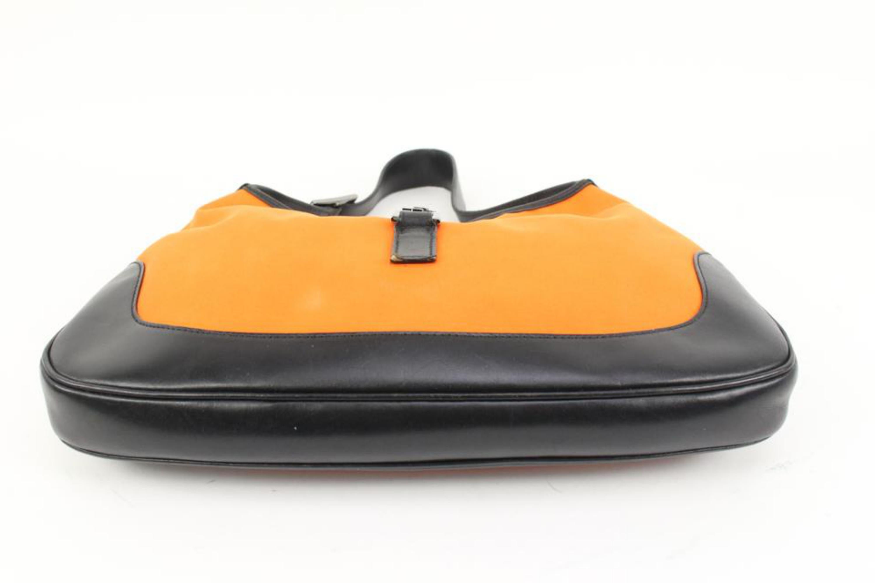 Gucci Orange x Black Jackie-O Hobo Bag 76g328s For Sale 2