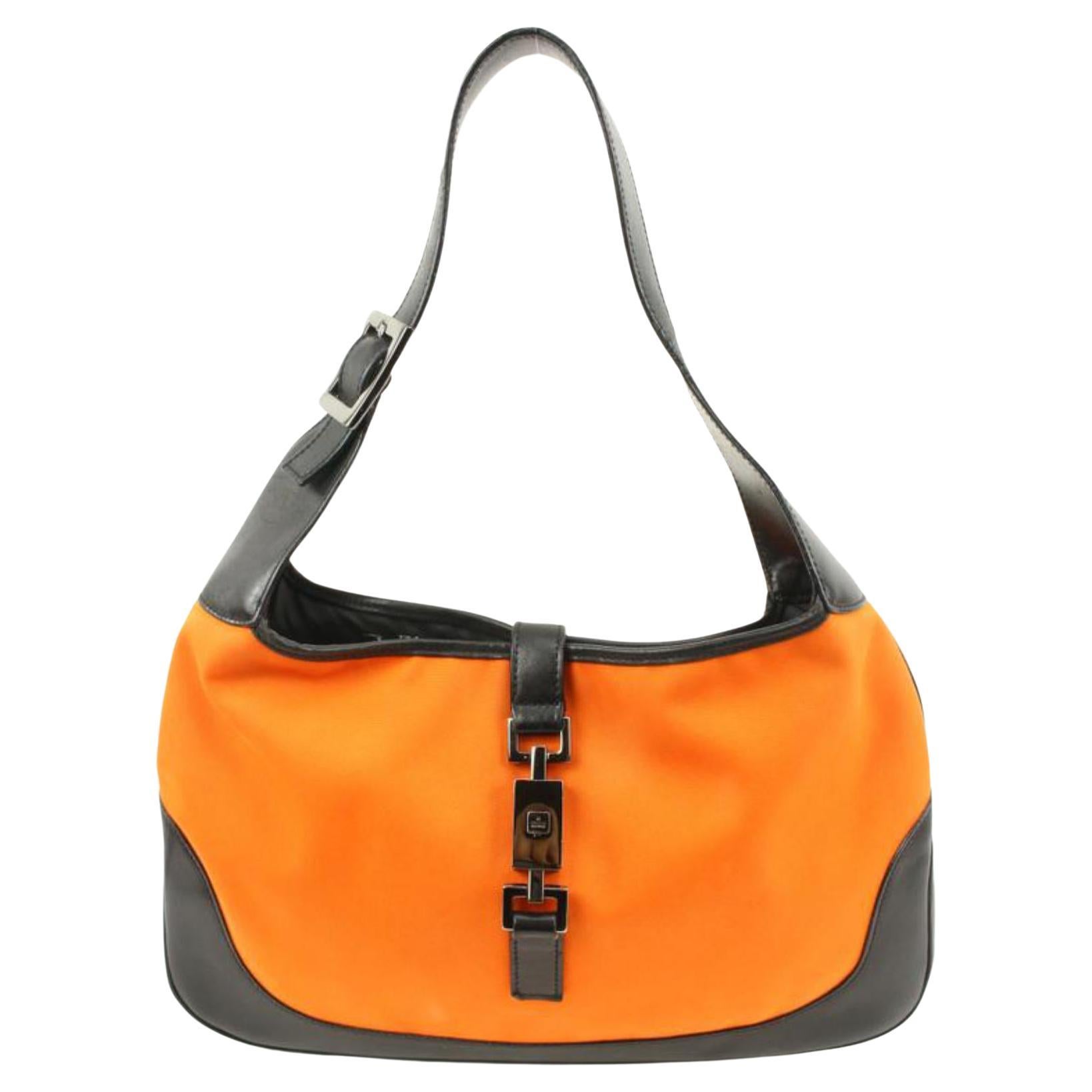 Gucci Orange x Black Jackie-O Hobo Bag 76g328s For Sale