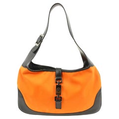 Gucci Jackie-O Hobo-Tasche in Orange x Schwarz 76g328s