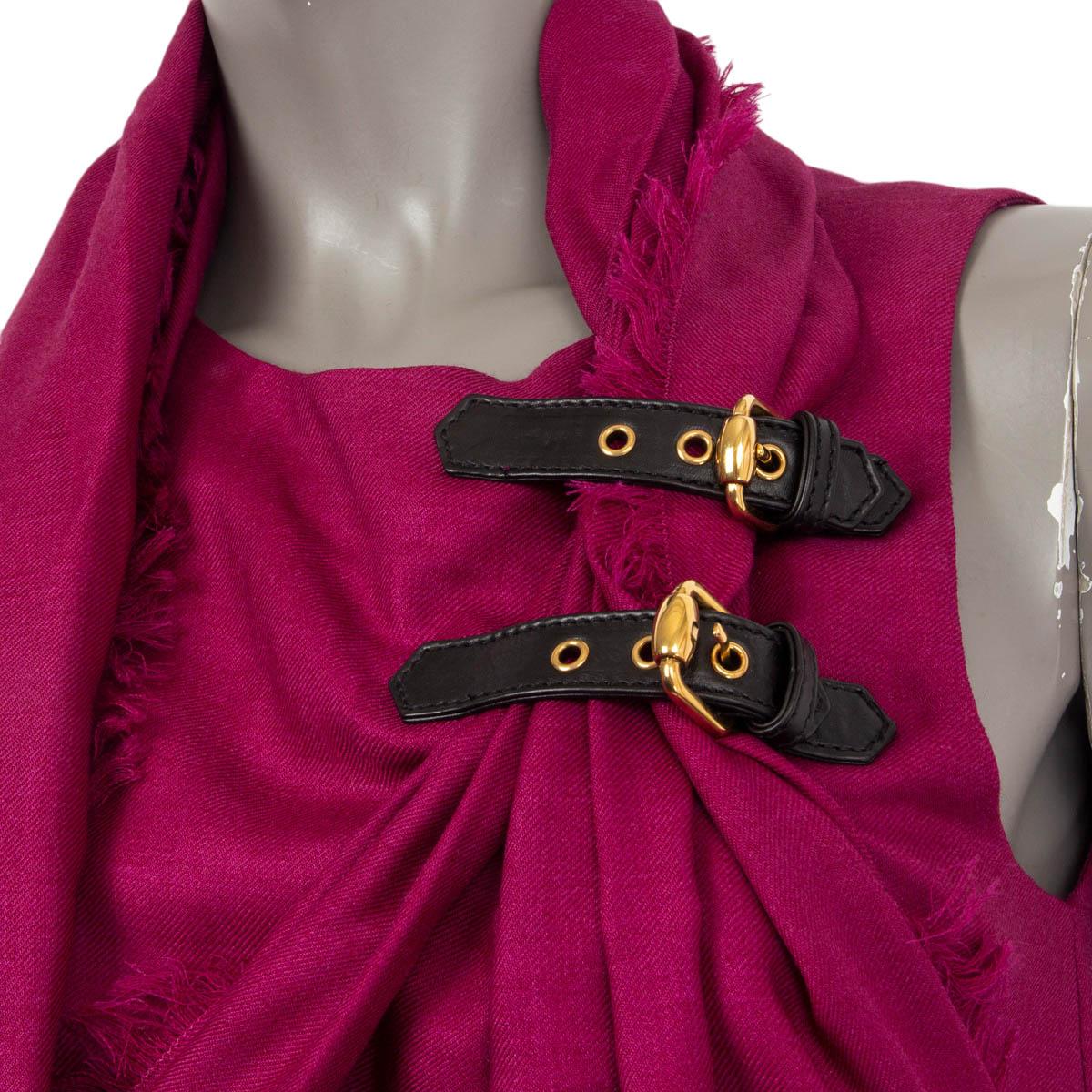 GUCCI Mini robe à franges en laine violette orchidée avec cristaux SCARF, 38 XS en vente 1
