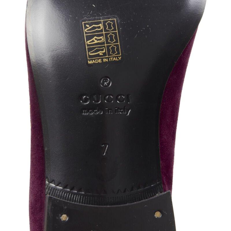 GUCCI Oriental Dragon embroidered burgundy suede laofer UK7 US8 EU41 5
